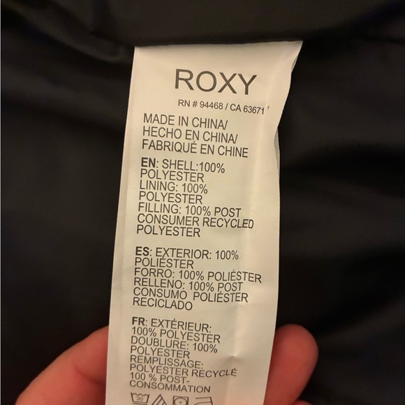 ROXY NWT || Black Hooded Puffer Jacket - Picture 9 of 9